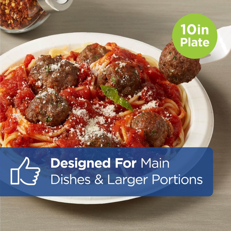 Georgia-Pacific Dixie Ultra 10 1/16 Inch Heavy-Weight Paper Plates, White, 500 Count, Bulk Case, 4 Packs/125 Count Per Pack, SXP10W - Image 3